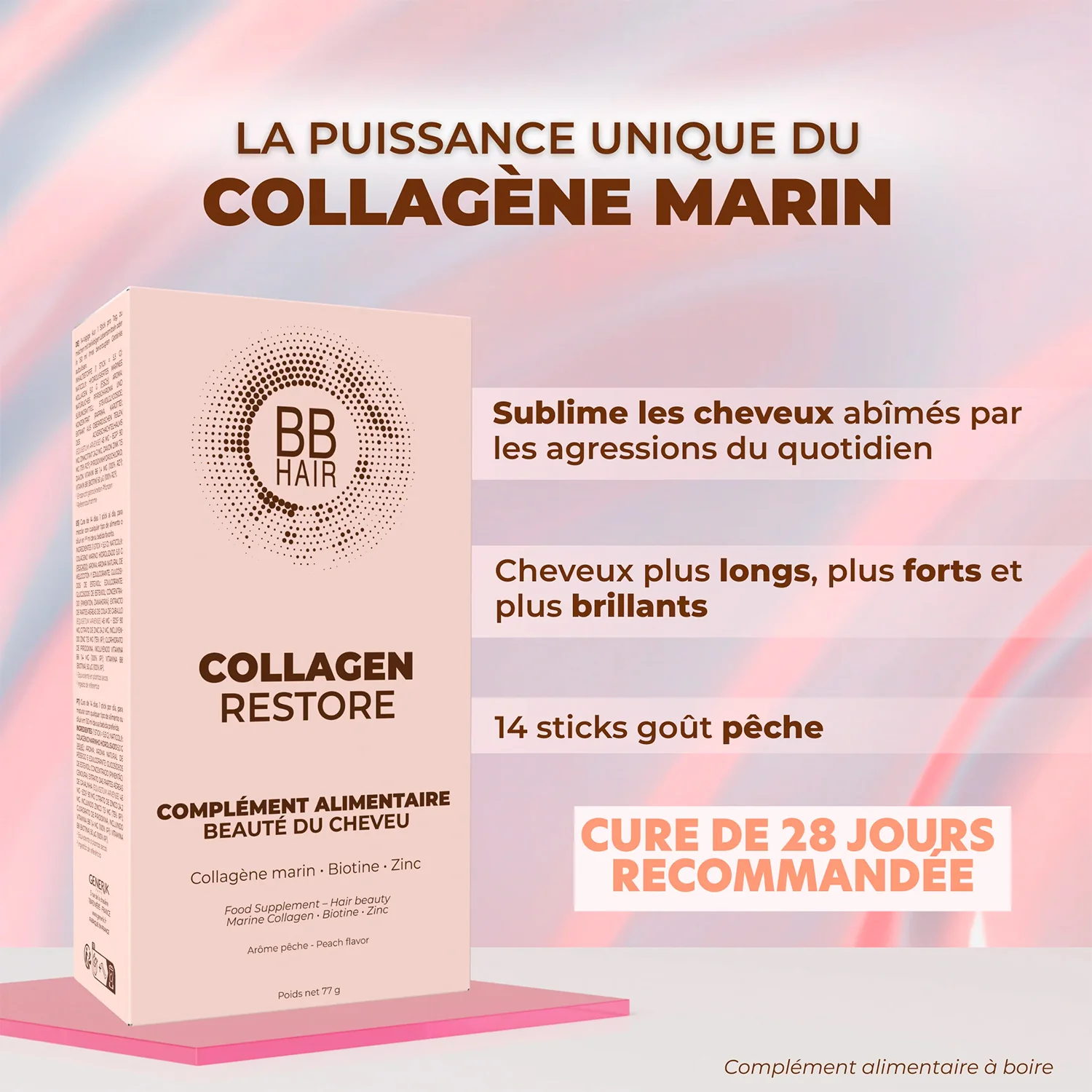 14 Sticks Complément Alimentaire Collagen Restore BBHair Generik - Image 2