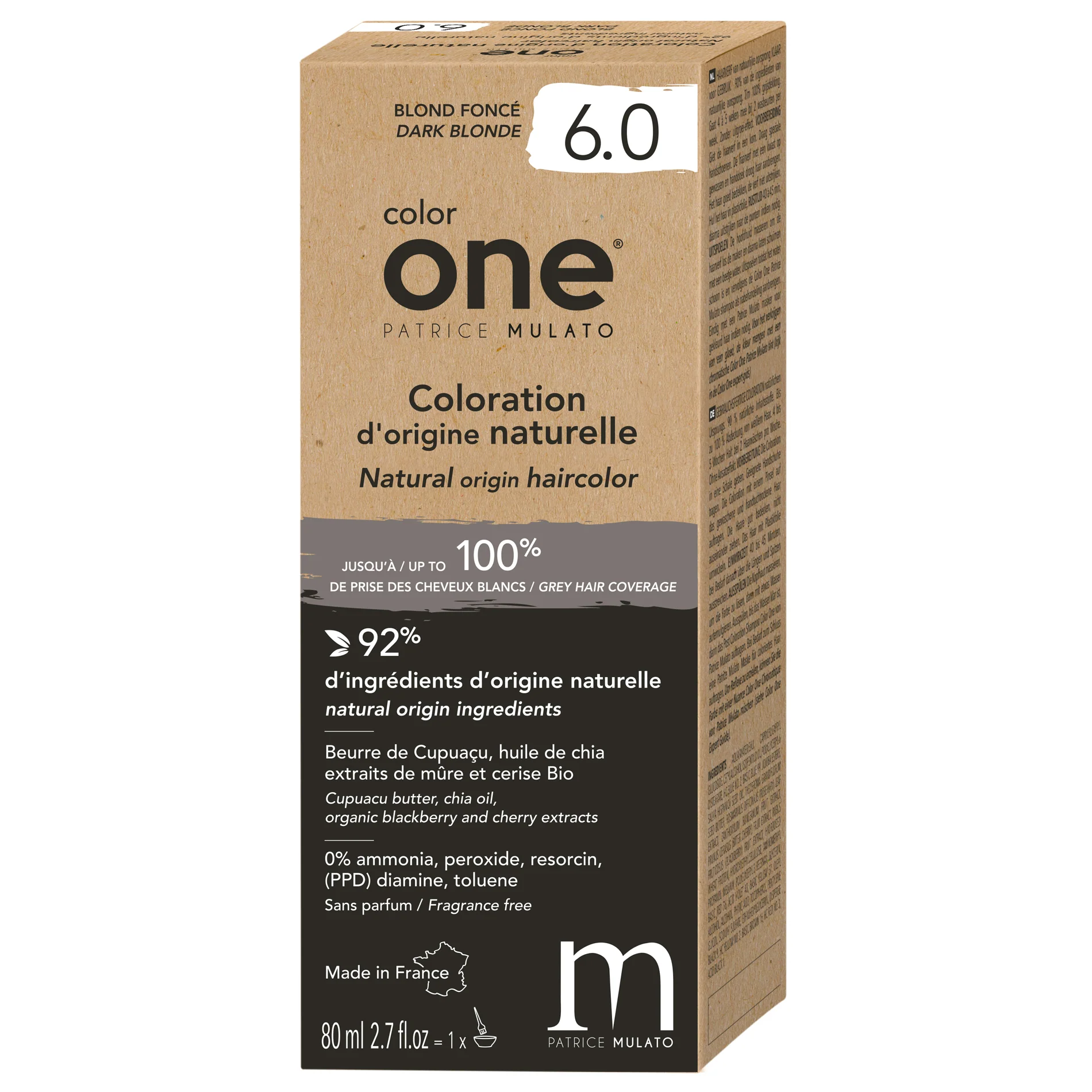 Coloration Naturelle 6.0 BLOND FONCÉ Color One Mulato 80 ML - Image 2