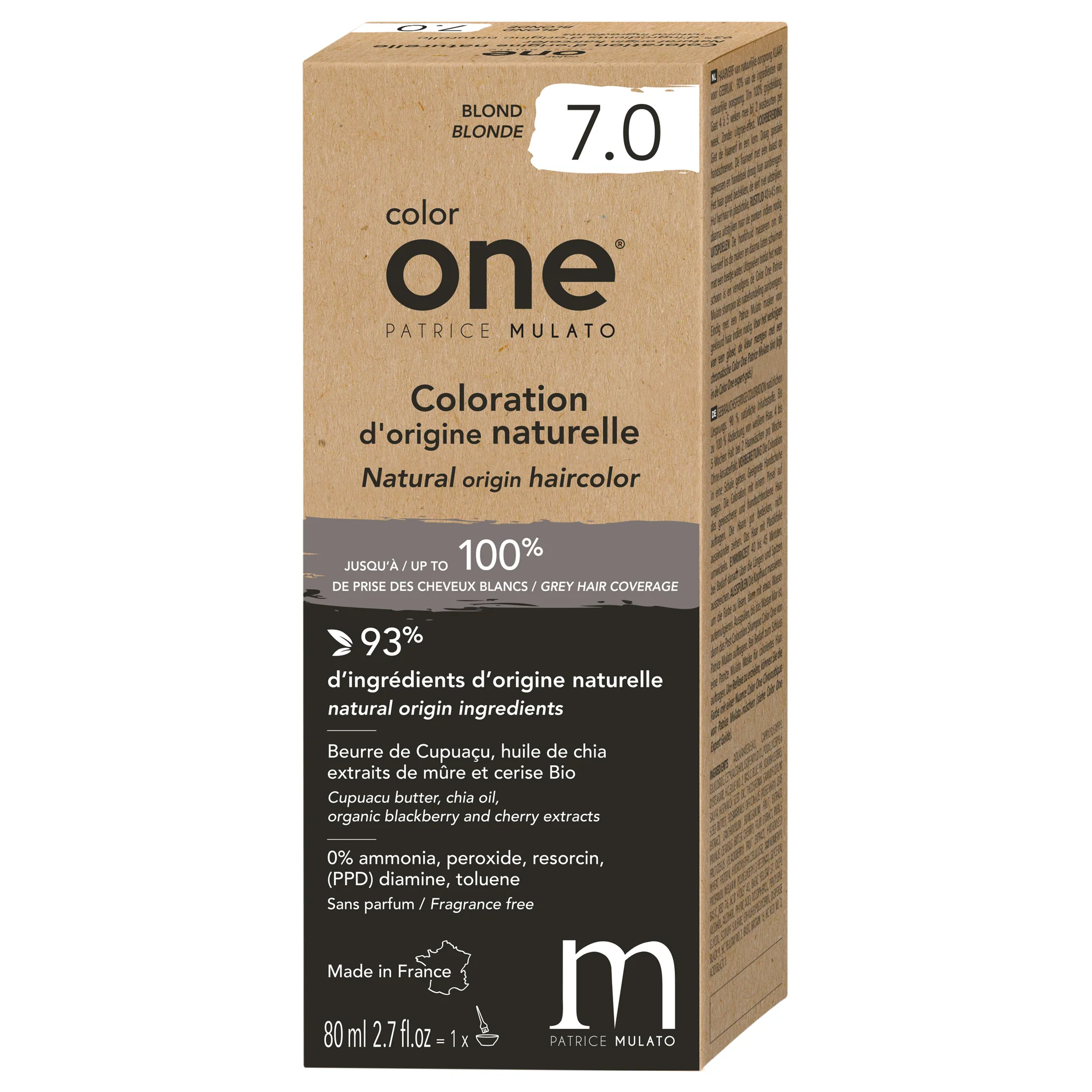 Coloration Naturelle 7.0 BLOND Color One Mulato 80 ML - Image 2