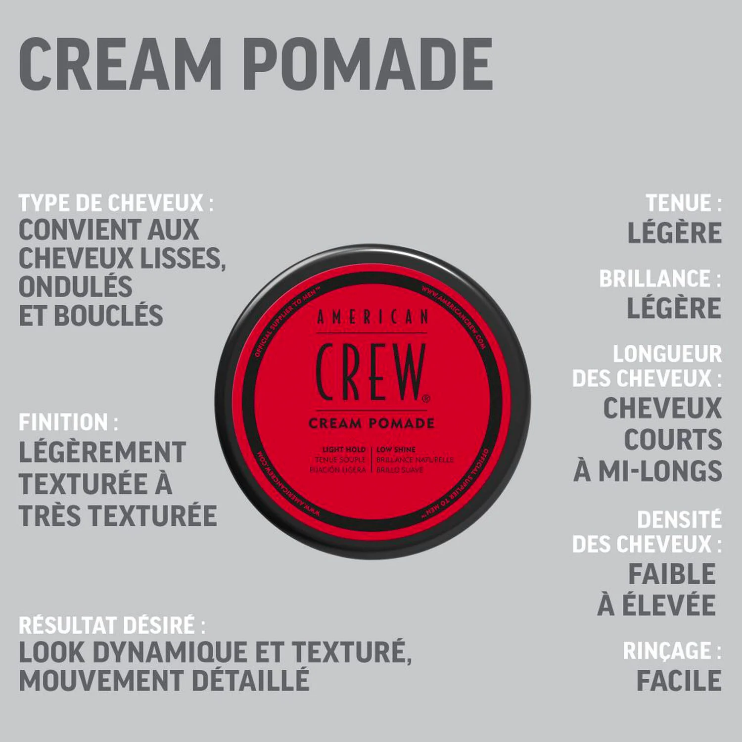 Cream Pomade American Crew 85 G - Image 4