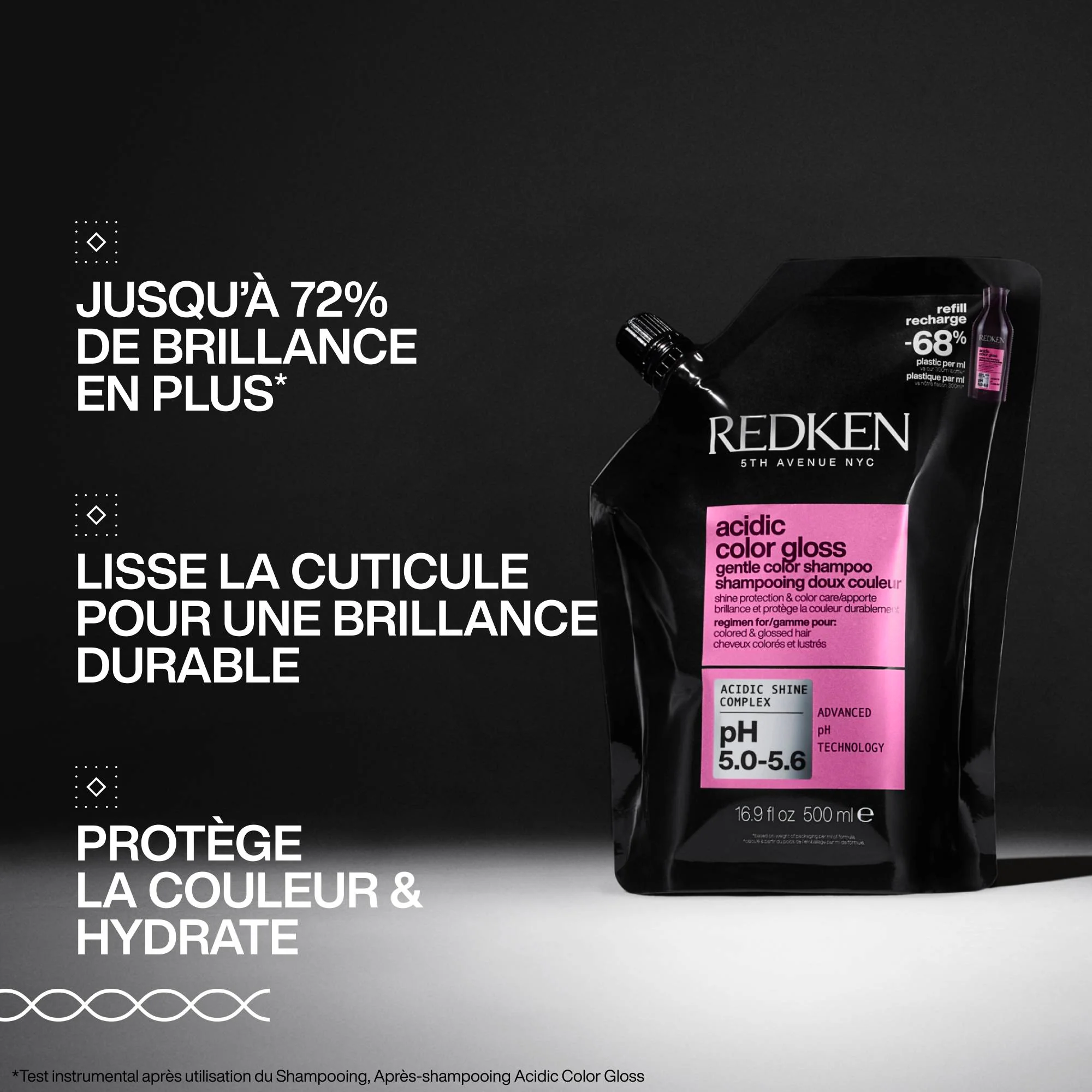 Éco-Recharge Shampoing Acidic Color Gloss Redken 500 ML - Image 3