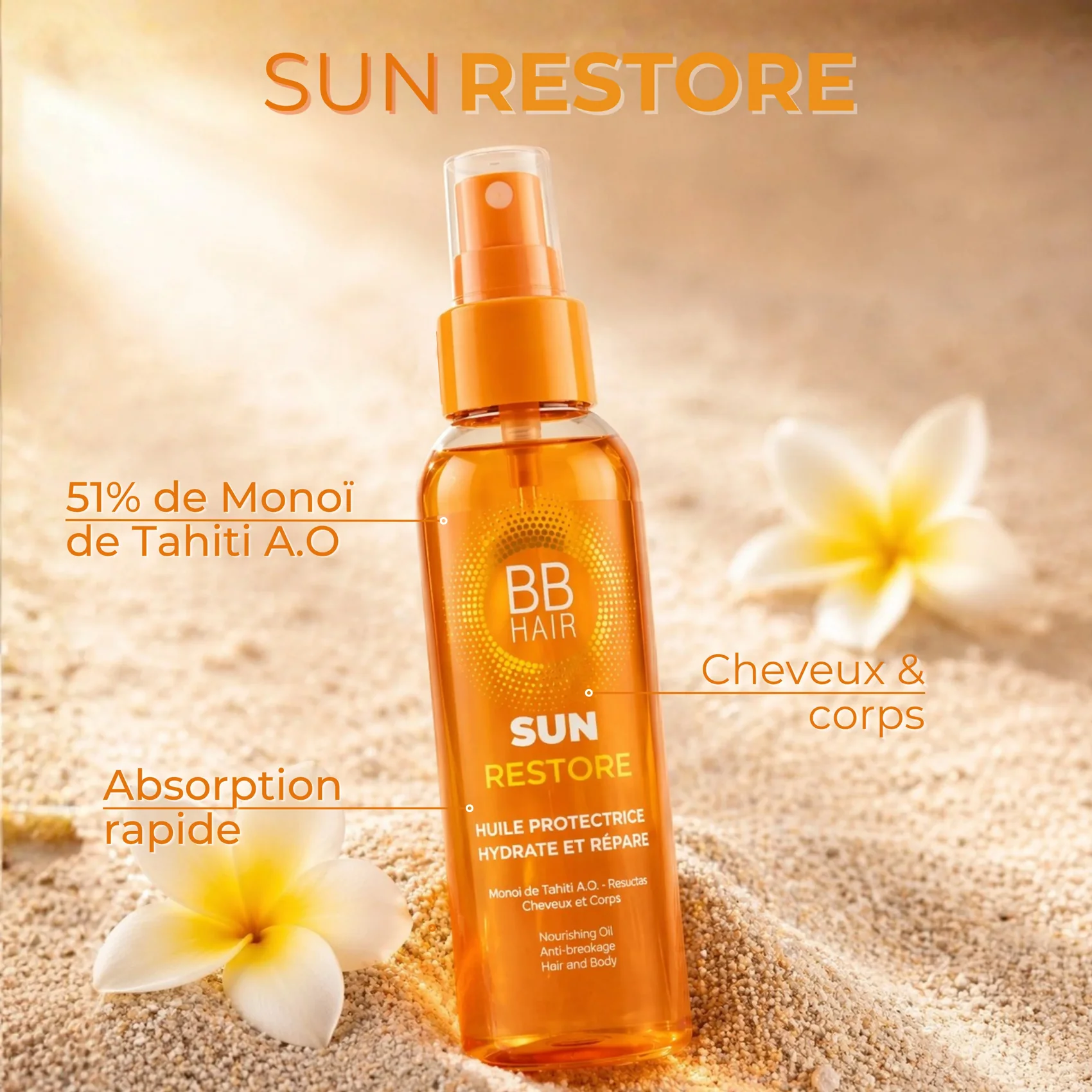 Huile Protectrice Solaire Sun Restore BBHair Generik 125 ML - Image 2