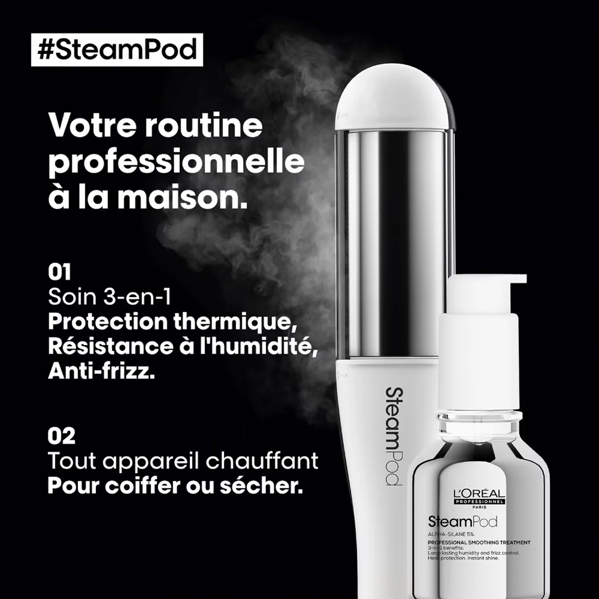 Lisseur Boucleur Steampod 4.0 + Soin Lissant 3-en-1 L'Oréal Professionnel - Image 2