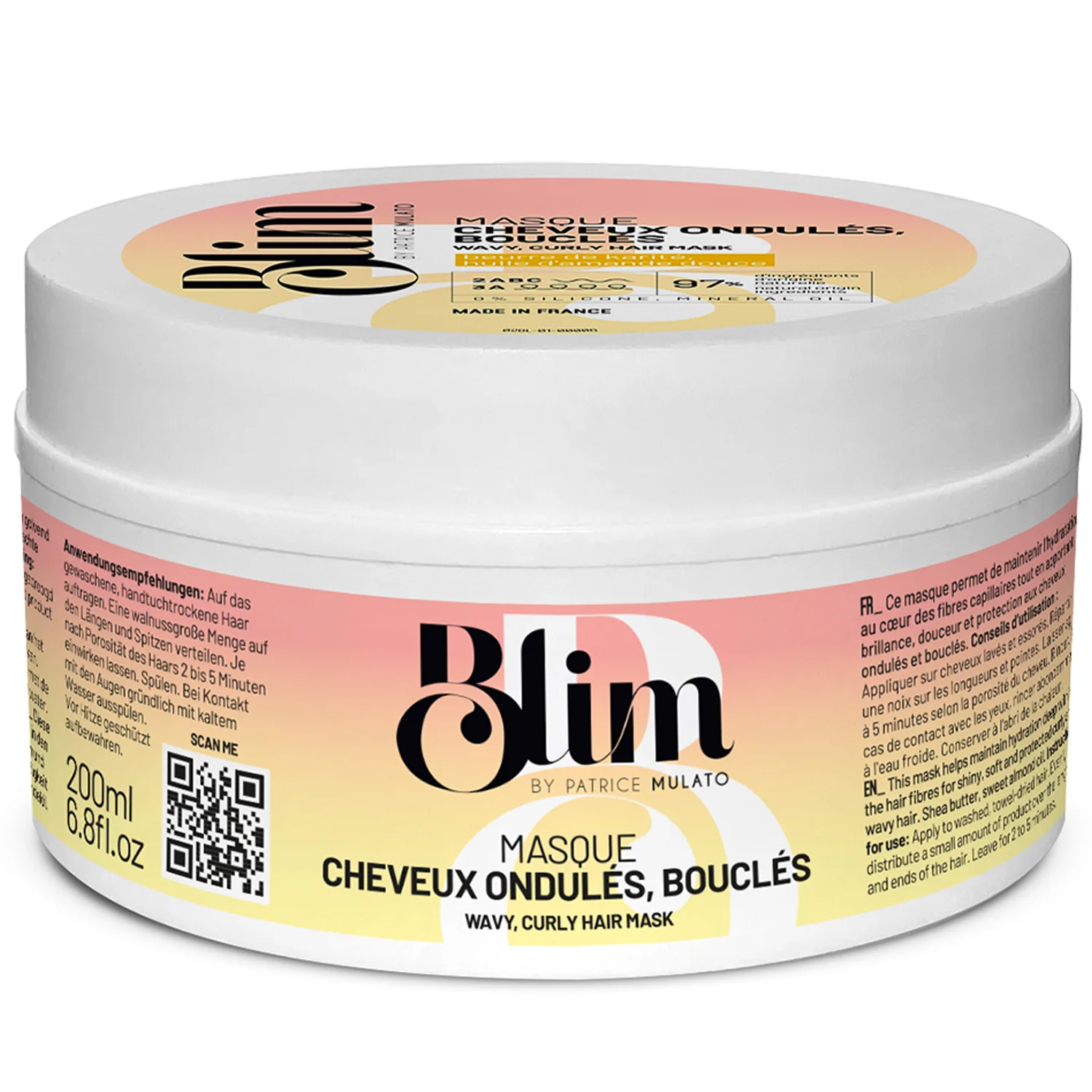 Masque Cheveux Ondulés/Bouclés Blim Mulato 200 ML