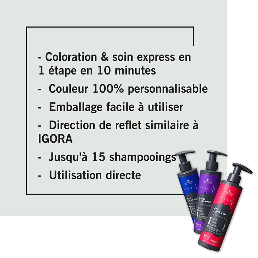 Masque Pigmenté Chroma ID Bleu Schwarzkopf 300 ML - Image 4