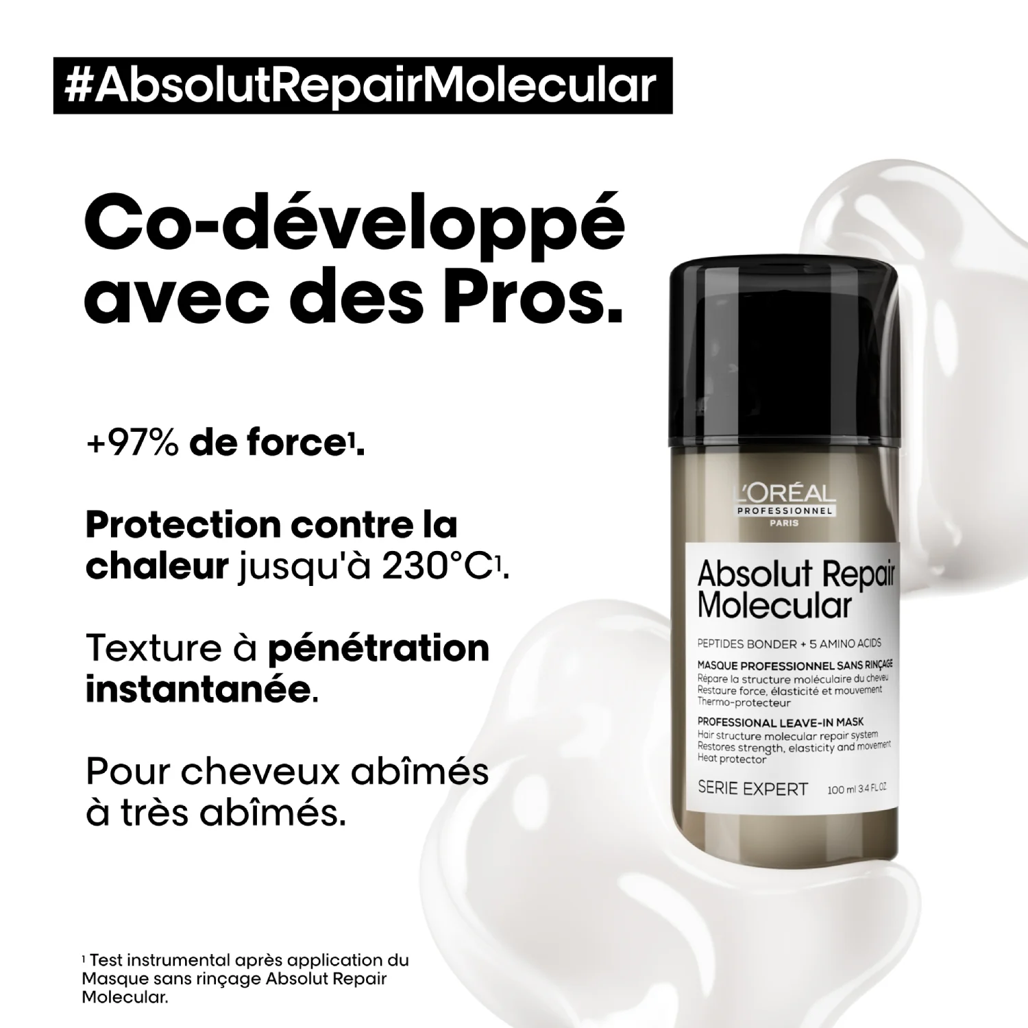 Masque sans rinçage Absolut Repair Molecular L'Oréal Professionnel - Image 3