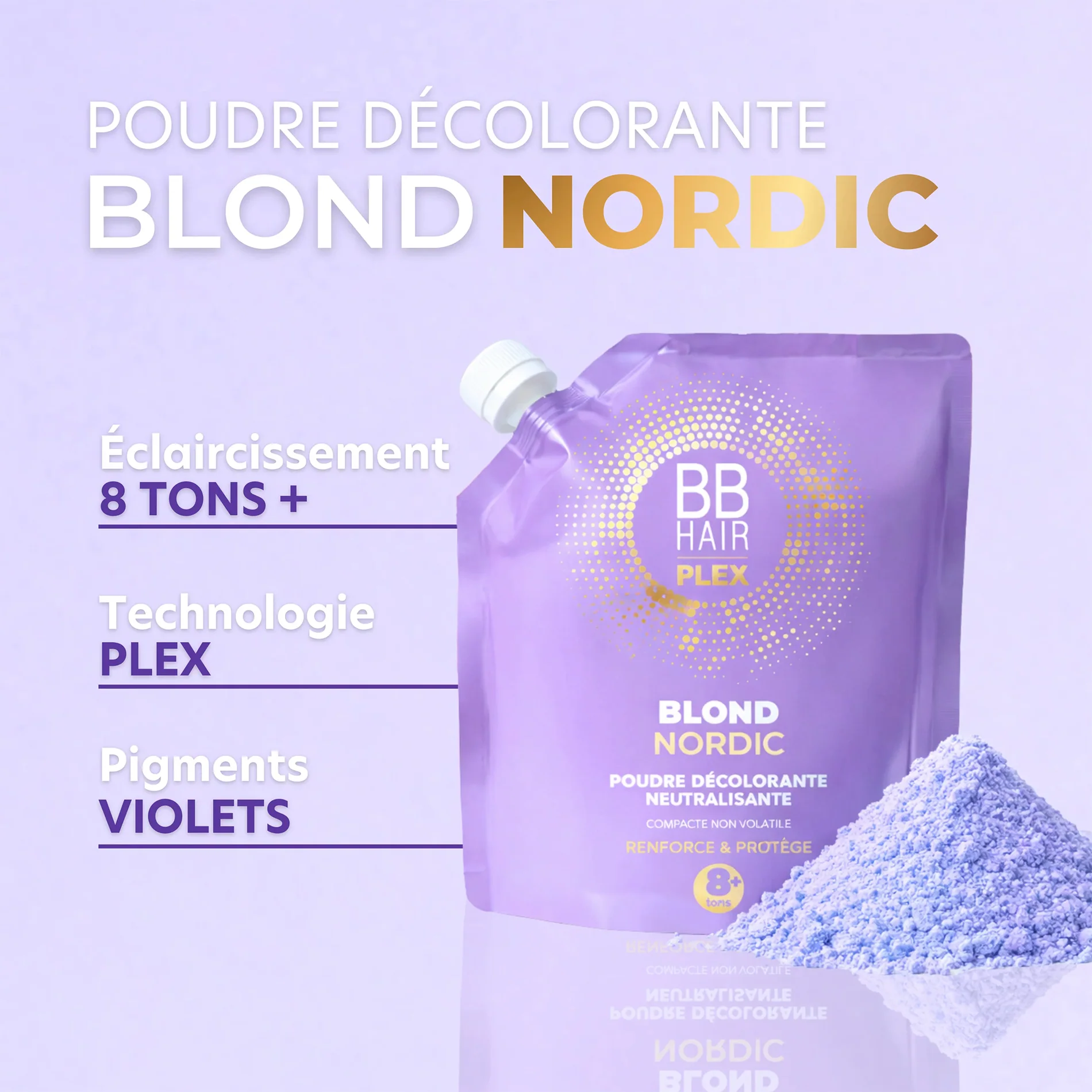 Poudre Décolorante 8+ Nordic BBHair Generik 500G - Image 2