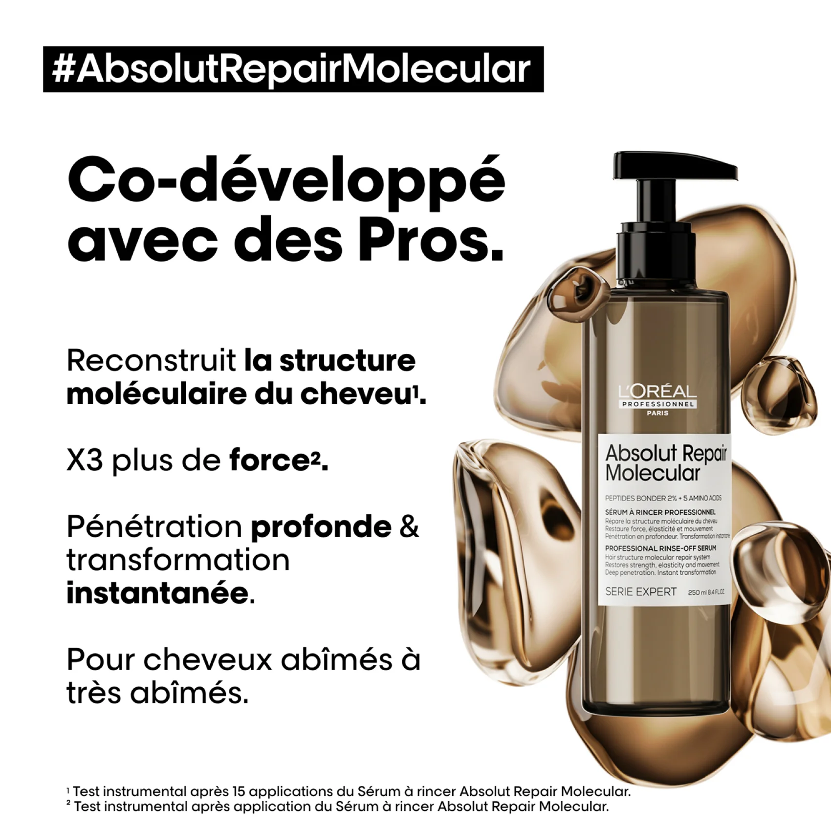 Sérum à rincer Absolut Repair Molecular L'Oréal Professionnel 250 ML - Image 3