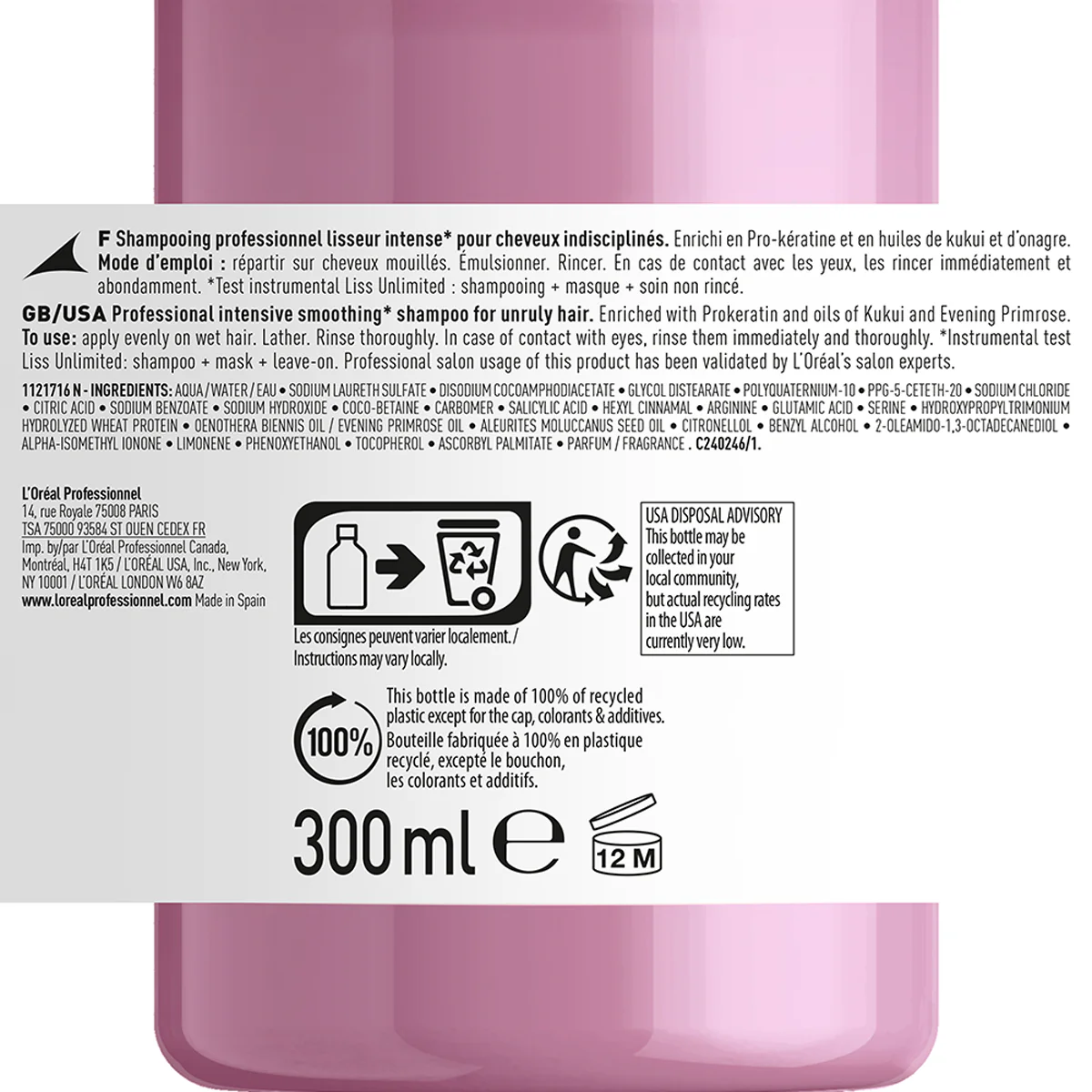 Shampoing Liss Unlimited L'Oréal Professionnel 300 ML - Image 2