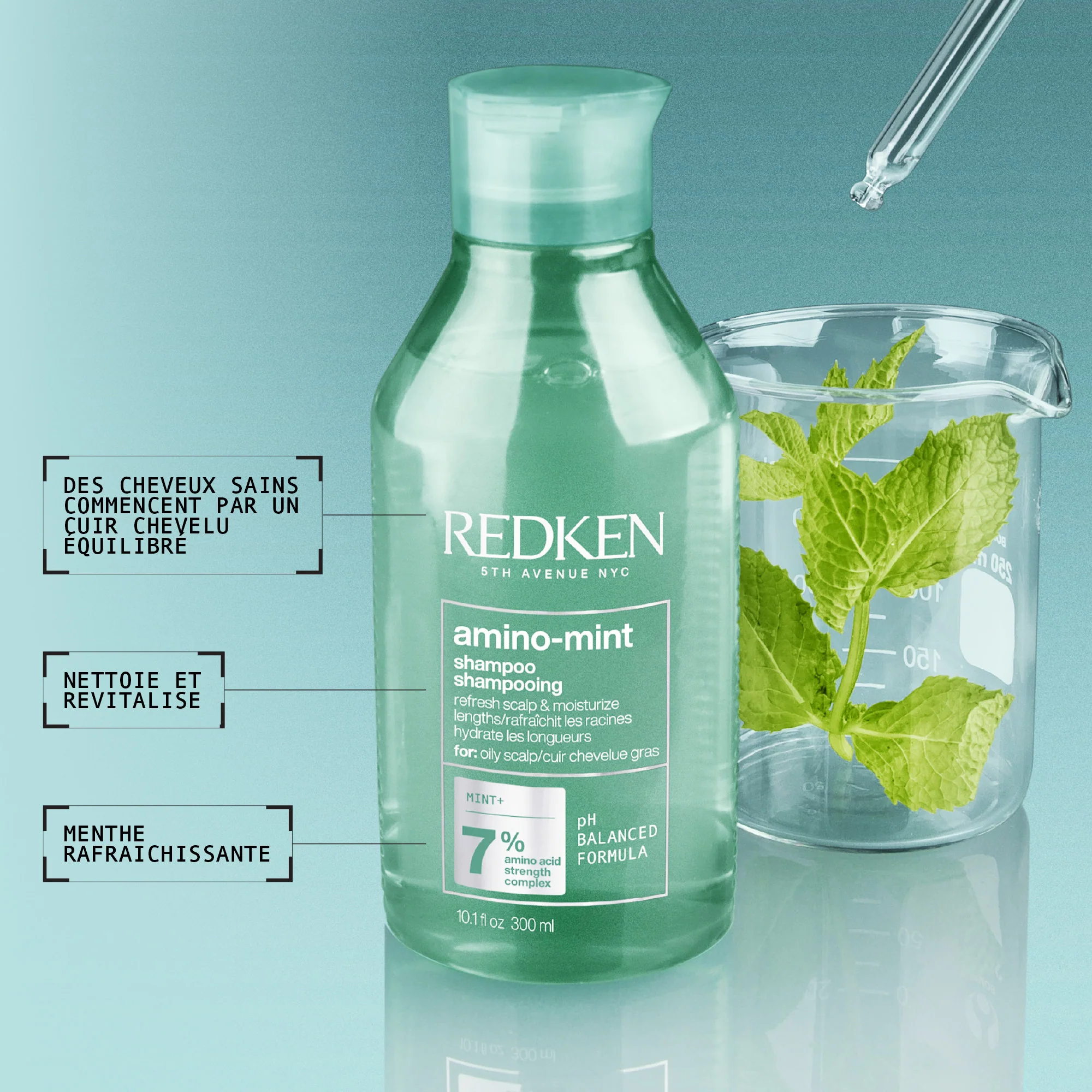 Shampoing Racines grasses/Pointes sèches Amino Mint Redken - Image 2