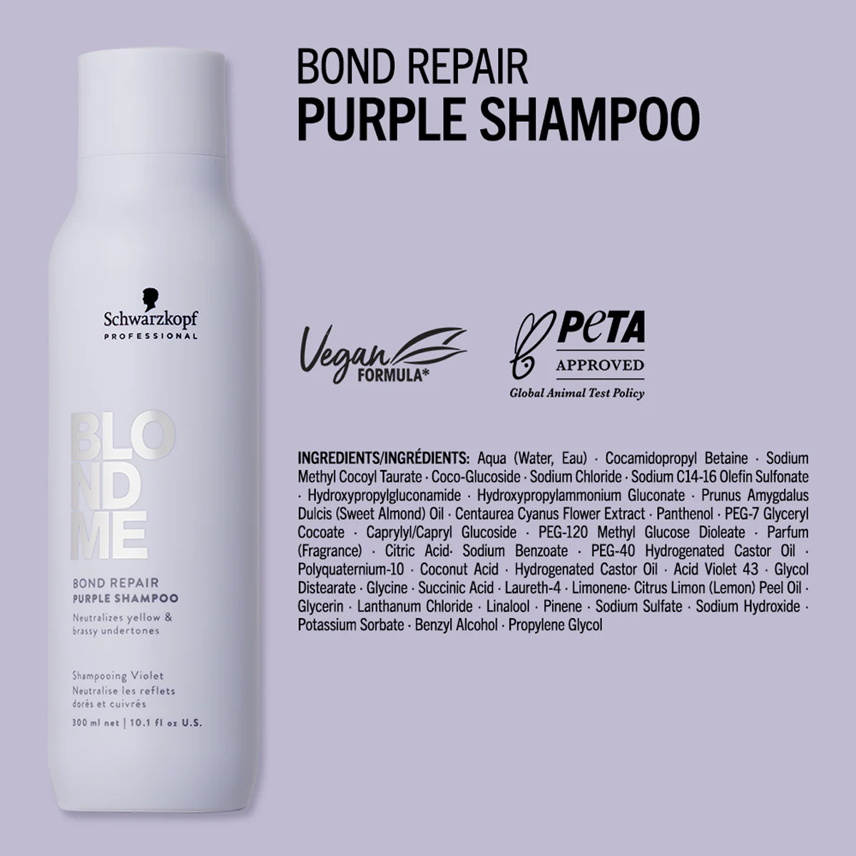 Shampoing Violet Neutralisant Blond Me Bond Repair Schwarzkopf 1 Litre - Image 4